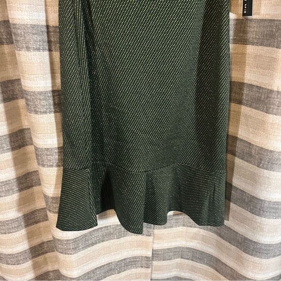 Enfocus Studio Green And Gold Shimmer Belted Dress Size 6 - Picture 5 of 10